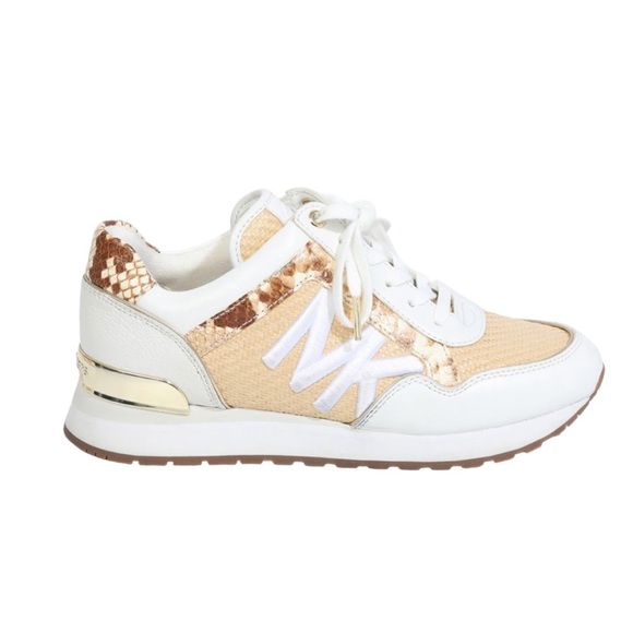 MICHAEL Michael Kors Shoes - Michael Kors camel Georgie Mixed Media Women Trainer Sneakers Size 6M